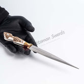 Handmade Hunting Knife Double Edged Knife For Sale (5)